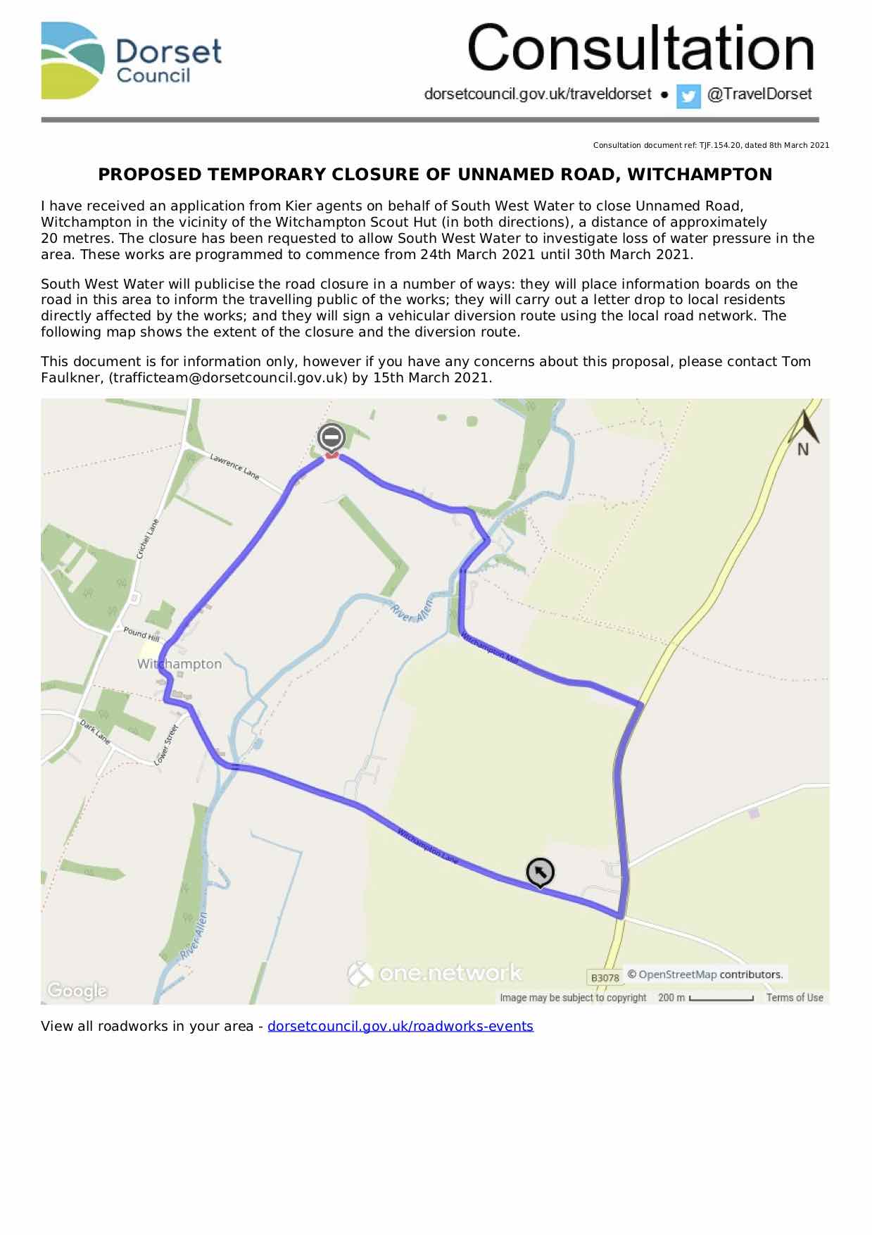 Image of the official consultation notice including the map